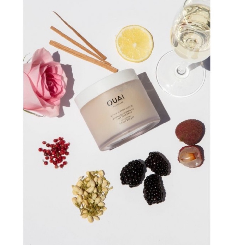 New OUAI Melrose body & scalp scrub exfoliant full size 8.8 oz jar clean beauty